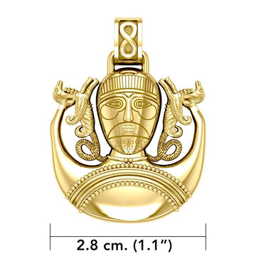 The Horned God Cernunnos 14 Karat Gold Pendant GTP3440 - Jewelry